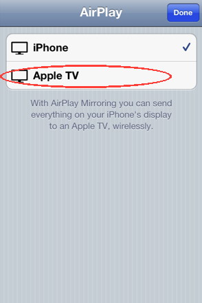 AirPlay mirror on iPhone 4S