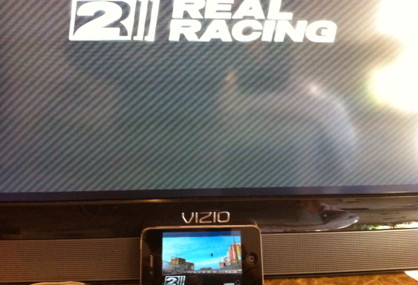 RealRacing 2 HD using AirPlay Mirror for iPhone 4S